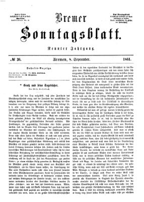 Bremer Sonntagsblatt Sonntag 8. September 1861