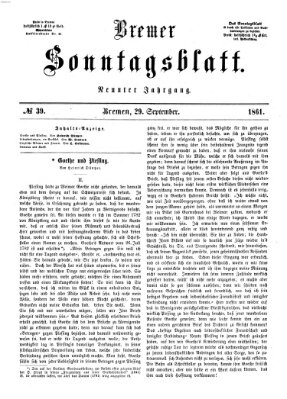 Bremer Sonntagsblatt Sonntag 29. September 1861