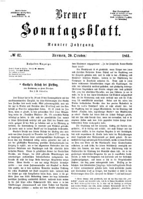 Bremer Sonntagsblatt Sonntag 20. Oktober 1861