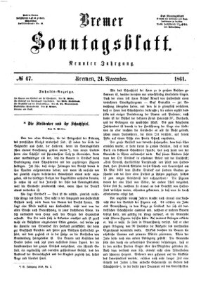 Bremer Sonntagsblatt Sonntag 24. November 1861