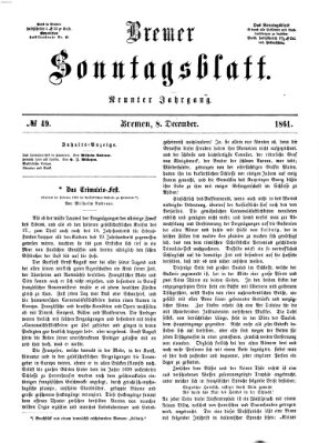 Bremer Sonntagsblatt Sonntag 8. Dezember 1861