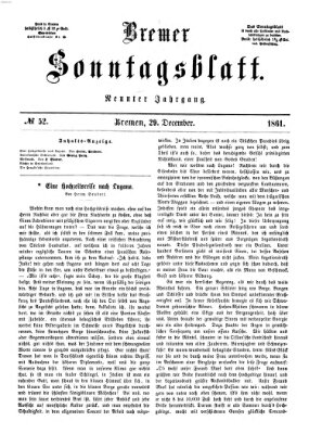 Bremer Sonntagsblatt Sonntag 29. Dezember 1861