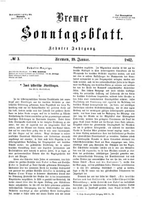 Bremer Sonntagsblatt Sonntag 19. Januar 1862