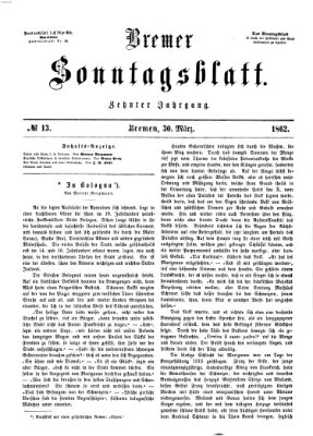 Bremer Sonntagsblatt Sonntag 30. März 1862