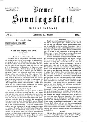 Bremer Sonntagsblatt Sonntag 17. August 1862