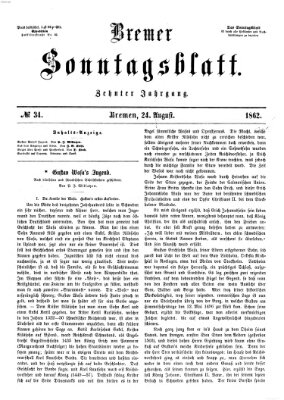 Bremer Sonntagsblatt Sonntag 24. August 1862