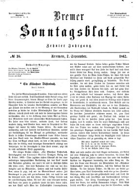 Bremer Sonntagsblatt Sonntag 7. September 1862