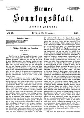 Bremer Sonntagsblatt Sonntag 28. September 1862