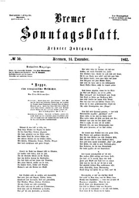 Bremer Sonntagsblatt Sonntag 14. Dezember 1862