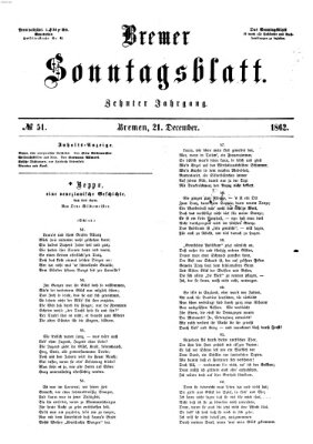 Bremer Sonntagsblatt Sonntag 21. Dezember 1862