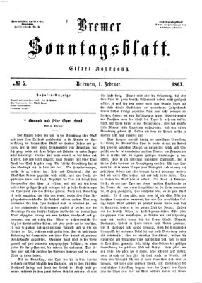 Bremer Sonntagsblatt Sonntag 1. Februar 1863