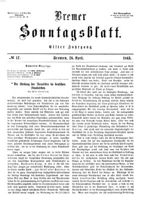 Bremer Sonntagsblatt Sonntag 26. April 1863