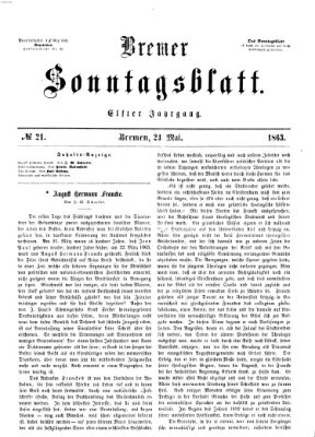 Bremer Sonntagsblatt Sonntag 24. Mai 1863