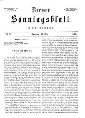 Bremer Sonntagsblatt Sonntag 31. Mai 1863