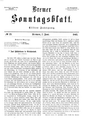 Bremer Sonntagsblatt Sonntag 7. Juni 1863