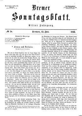 Bremer Sonntagsblatt Sonntag 12. Juli 1863