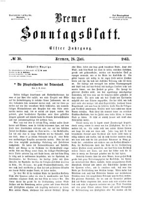 Bremer Sonntagsblatt Sonntag 26. Juli 1863