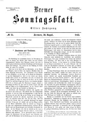 Bremer Sonntagsblatt Sonntag 30. August 1863