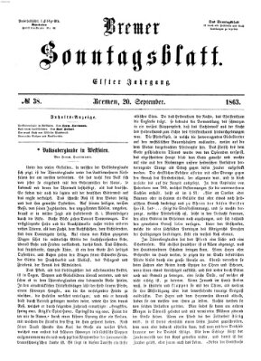 Bremer Sonntagsblatt Sonntag 20. September 1863