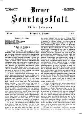 Bremer Sonntagsblatt Sonntag 4. Oktober 1863