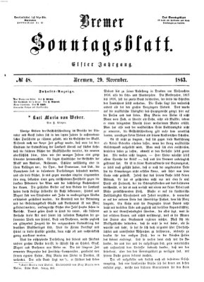 Bremer Sonntagsblatt Sonntag 29. November 1863