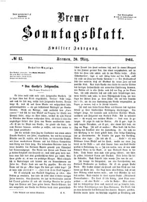 Bremer Sonntagsblatt Sonntag 20. März 1864