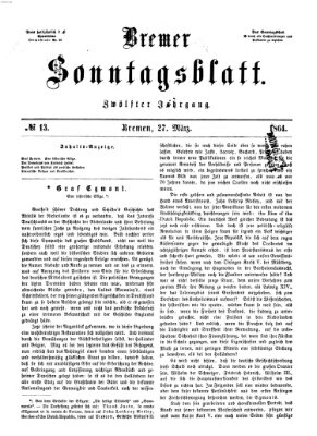 Bremer Sonntagsblatt Sonntag 27. März 1864