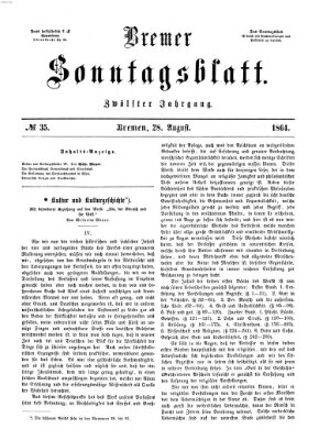 Bremer Sonntagsblatt Sonntag 28. August 1864