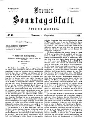 Bremer Sonntagsblatt Sonntag 4. September 1864