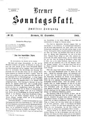 Bremer Sonntagsblatt Sonntag 11. September 1864