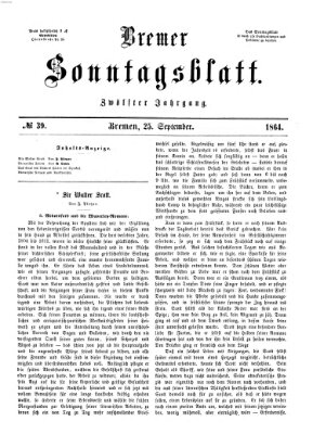 Bremer Sonntagsblatt Sonntag 25. September 1864