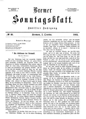 Bremer Sonntagsblatt Sonntag 2. Oktober 1864