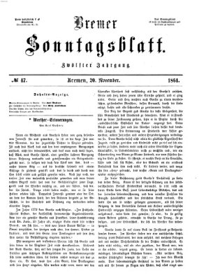 Bremer Sonntagsblatt Sonntag 20. November 1864