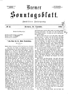 Bremer Sonntagsblatt Sonntag 18. Dezember 1864