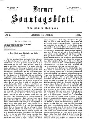 Bremer Sonntagsblatt Sonntag 15. Januar 1865