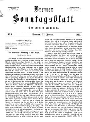 Bremer Sonntagsblatt Sonntag 22. Januar 1865