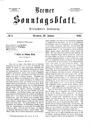 Bremer Sonntagsblatt Sonntag 29. Januar 1865