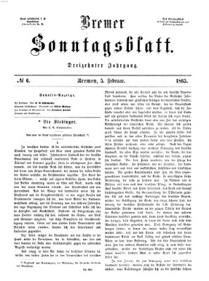 Bremer Sonntagsblatt Sonntag 5. Februar 1865