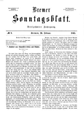 Bremer Sonntagsblatt Sonntag 26. Februar 1865