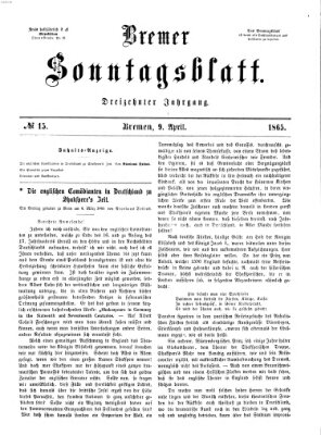 Bremer Sonntagsblatt Sonntag 9. April 1865