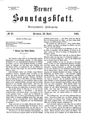 Bremer Sonntagsblatt Sonntag 23. April 1865