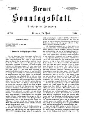 Bremer Sonntagsblatt Sonntag 25. Juni 1865