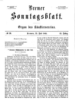 Bremer Sonntagsblatt Sonntag 23. Juli 1865