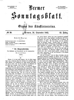 Bremer Sonntagsblatt Sonntag 24. September 1865