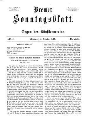 Bremer Sonntagsblatt Sonntag 8. Oktober 1865