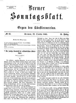 Bremer Sonntagsblatt Sonntag 22. Oktober 1865