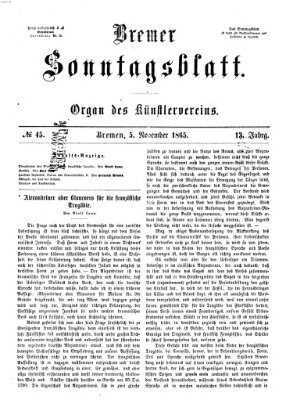 Bremer Sonntagsblatt Sonntag 5. November 1865