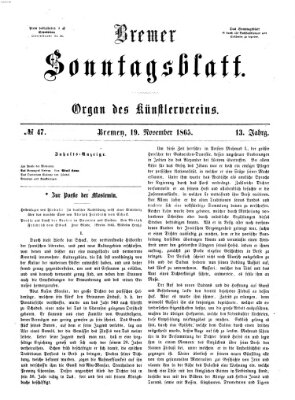 Bremer Sonntagsblatt Sonntag 19. November 1865