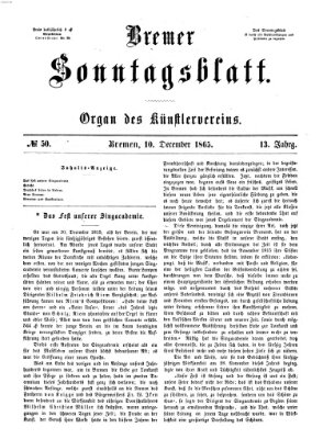 Bremer Sonntagsblatt Sonntag 10. Dezember 1865