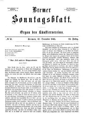 Bremer Sonntagsblatt Sonntag 17. Dezember 1865